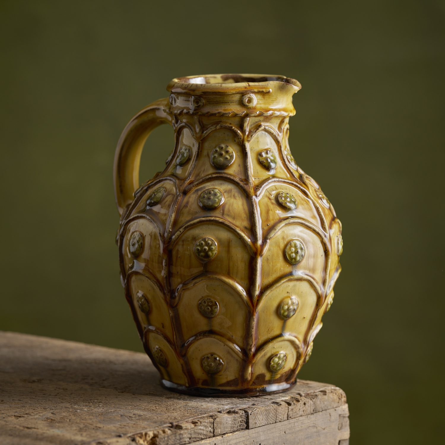 Applique jug, yellow