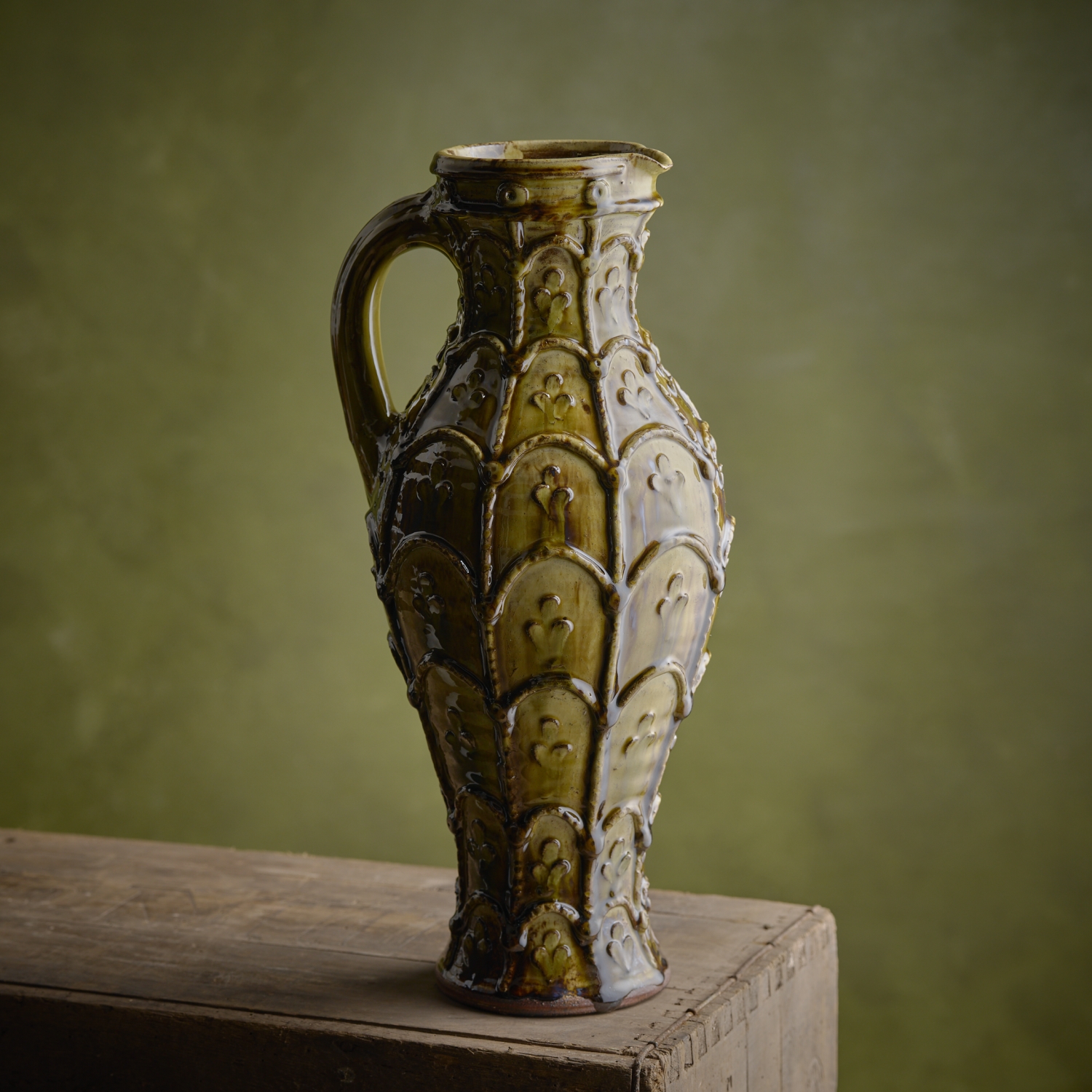 Tall applique baluster jug